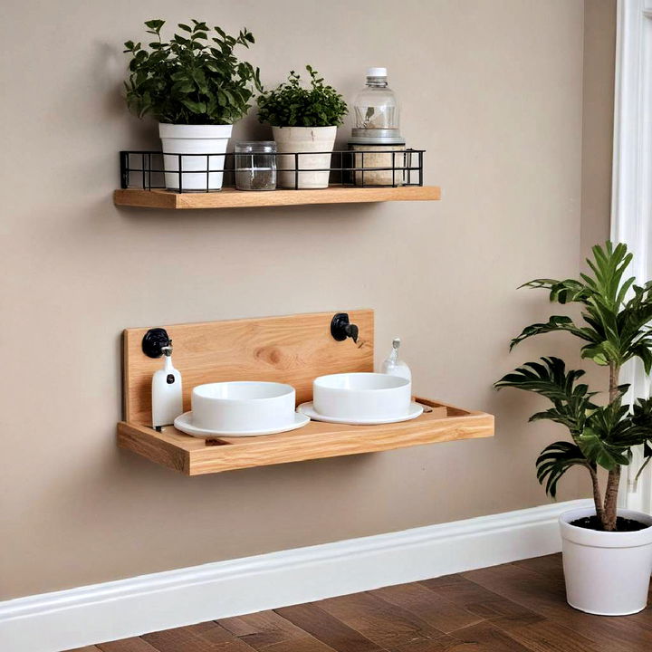 wall mounted feeding station for dogs