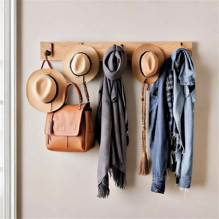 wall mounted hooks for hats or bags