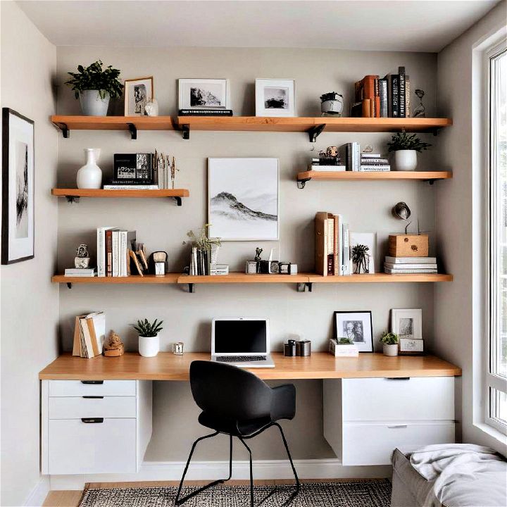 wall mounted shelves and cabinets idea