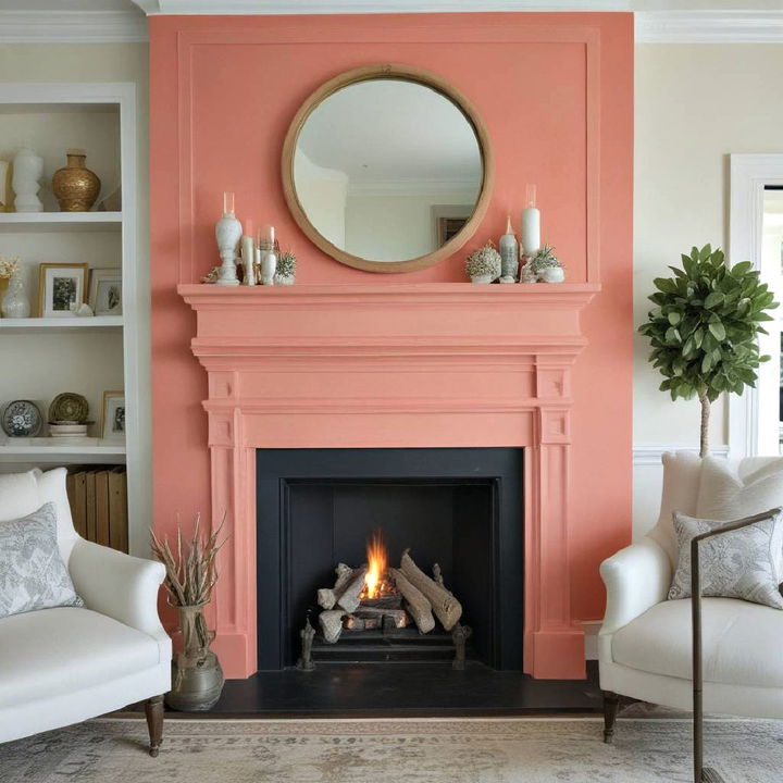 warm coral fireplace