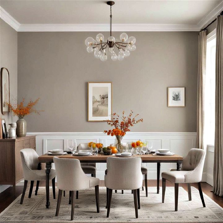 warm gray dining room color