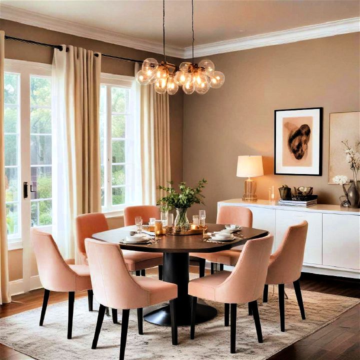 warm modern dining room