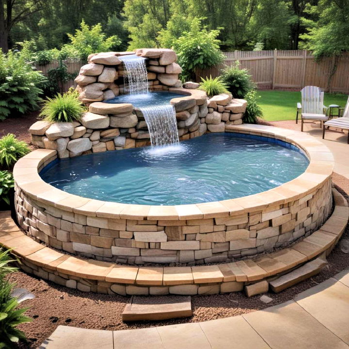 waterfall feature for above ground pool