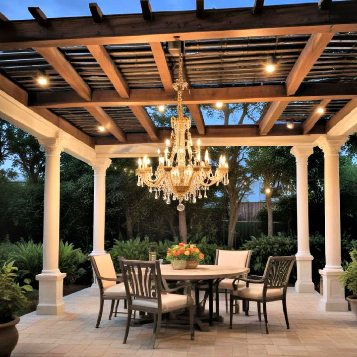 weather resistant chandelier for your pergola