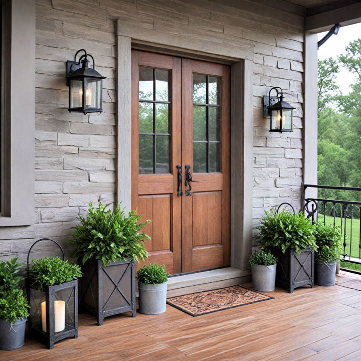 weathered metal farmhouse porch decor