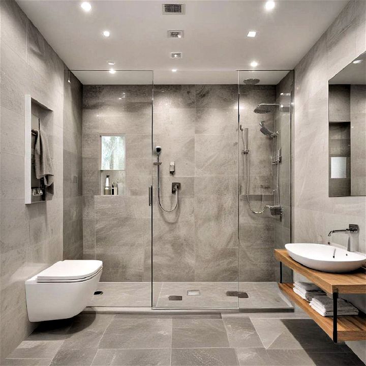 wet room design for minimalist bathroom