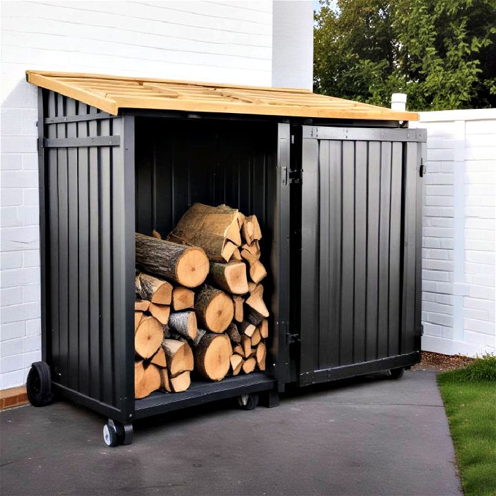 wheelie bin wood shed