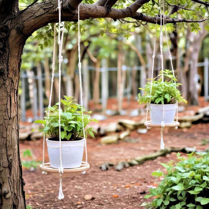 whimsical diy plant swings