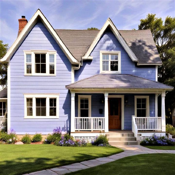 whimsical periwinkle blue exterior