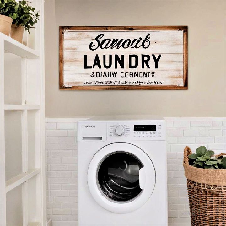 whimsical rustic laundry sign