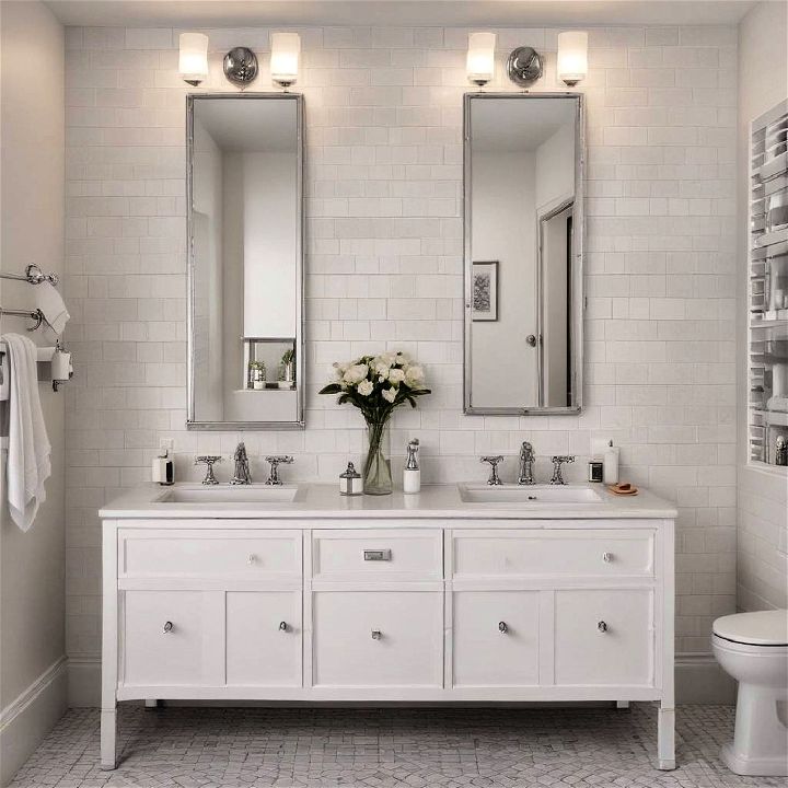 white and chrome bathroom