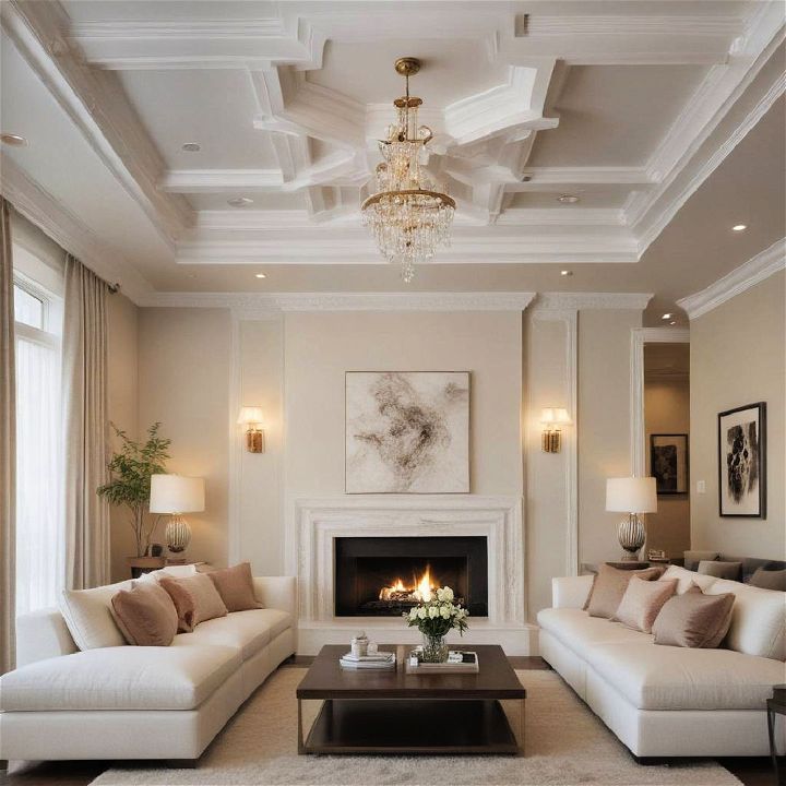white coffered ceiling