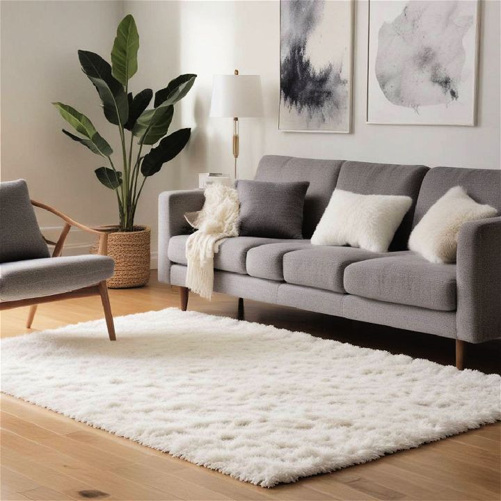 white rug for living room