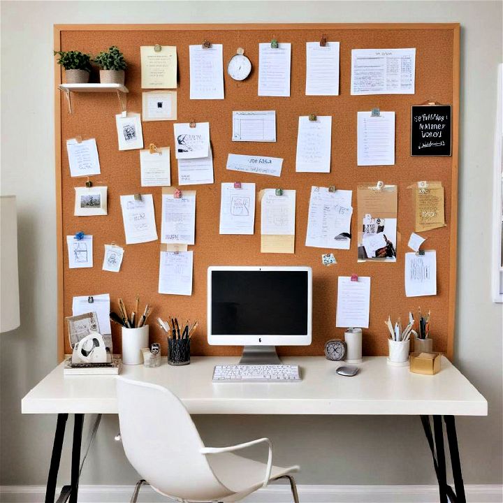 whiteboard or corkboard to stay organized