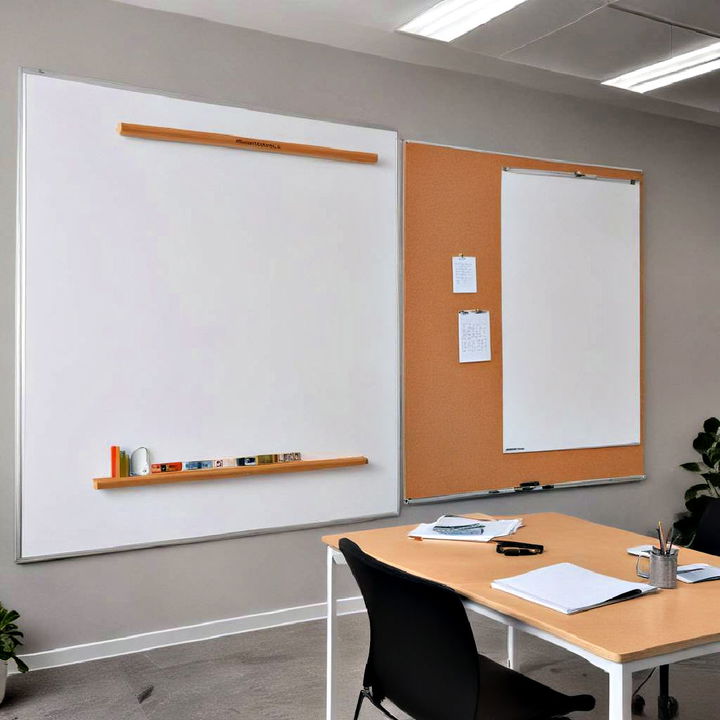 whiteboards and corkboards for home office