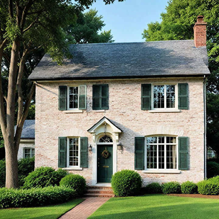 whitewashed painted brick house