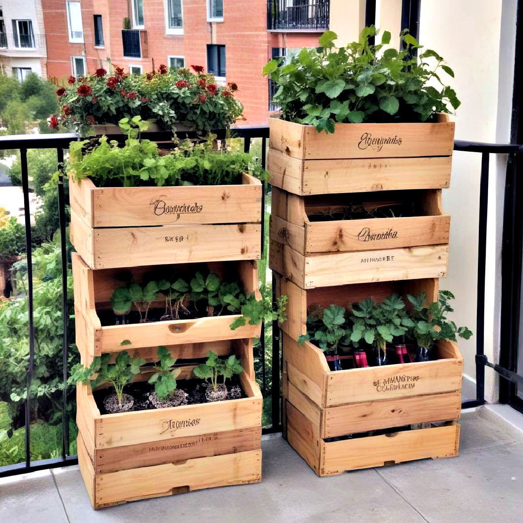 rustic wine crate planters