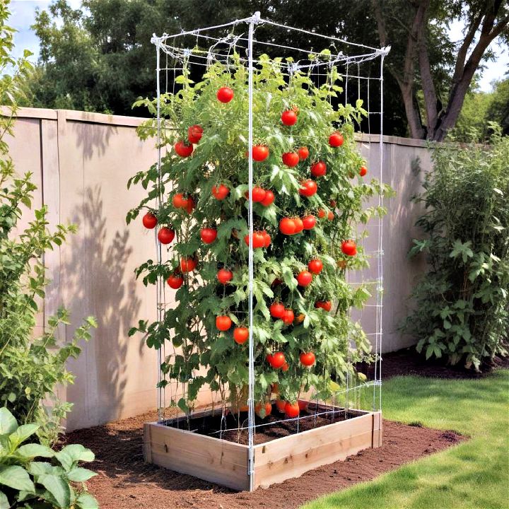 wire cage trellis for tomatoes