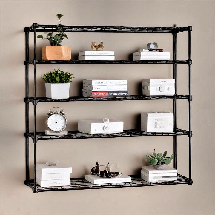 wire shelves for bedroom