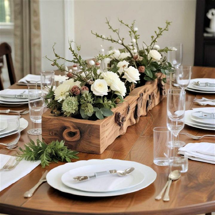 wooden centerpiece for dining table