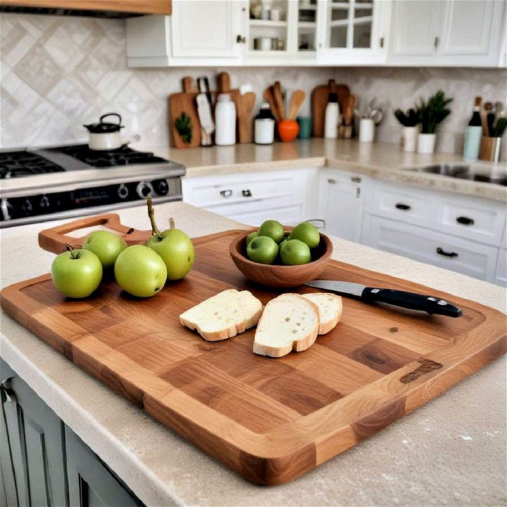 wooden cutting board kitchen island