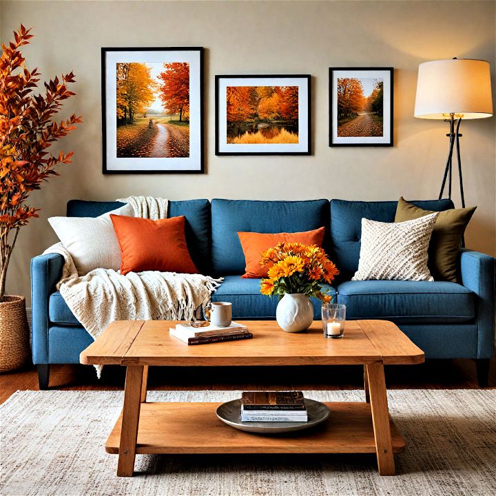 wooden elements for fall living room