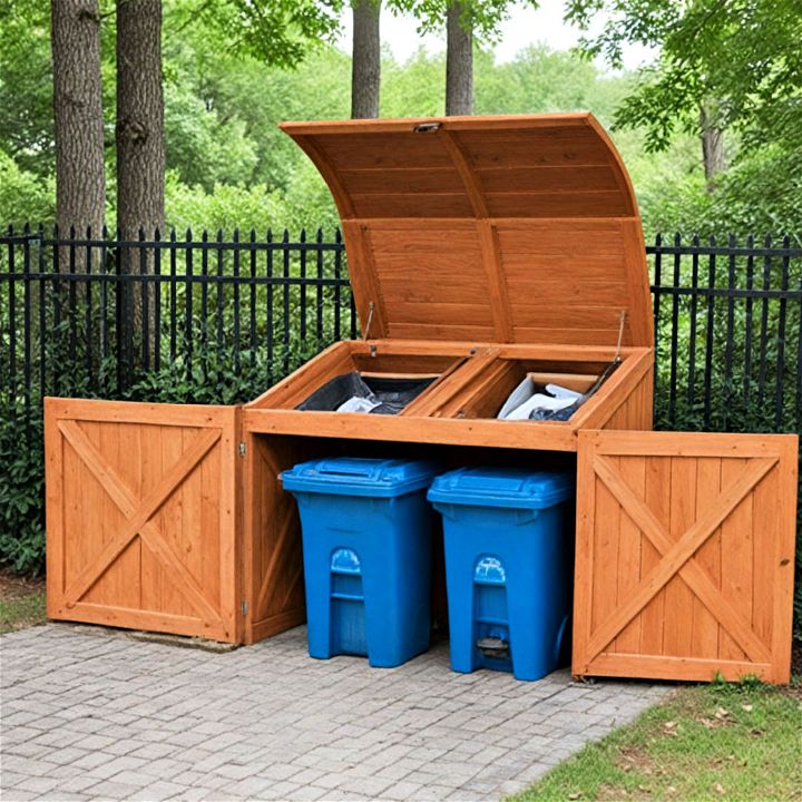 wooden enclosure for garbage cans