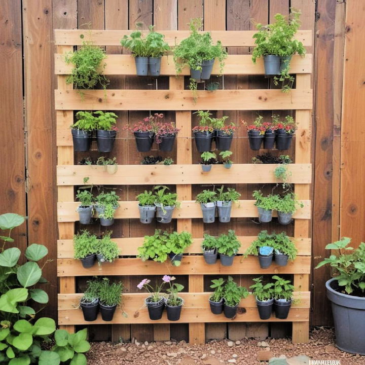 wooden pallets into a vertical garden