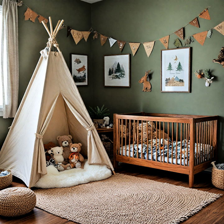 woodland camp themed nursery