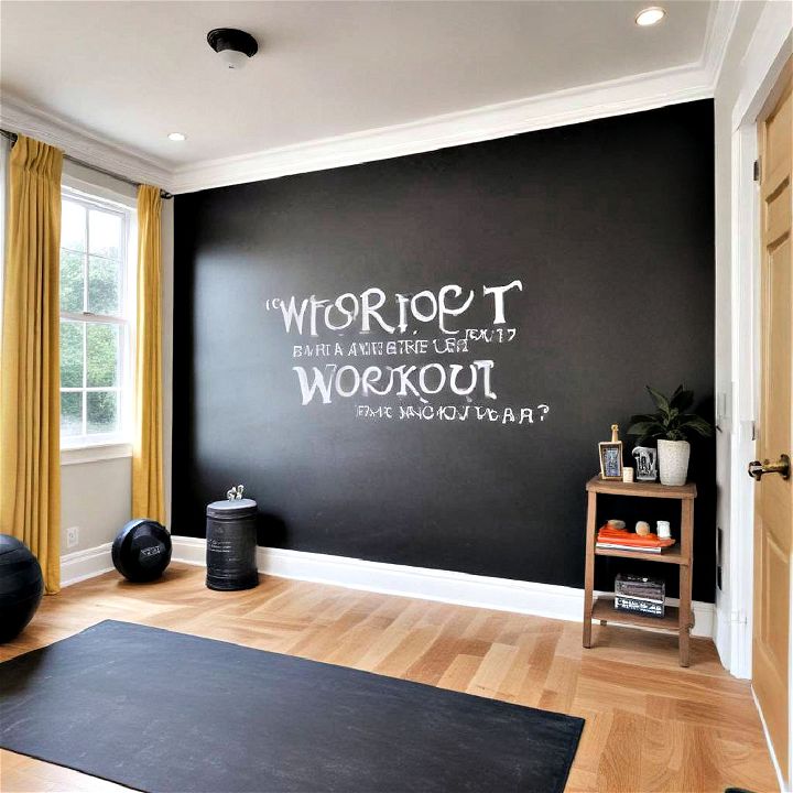 workout room chalkboard wall