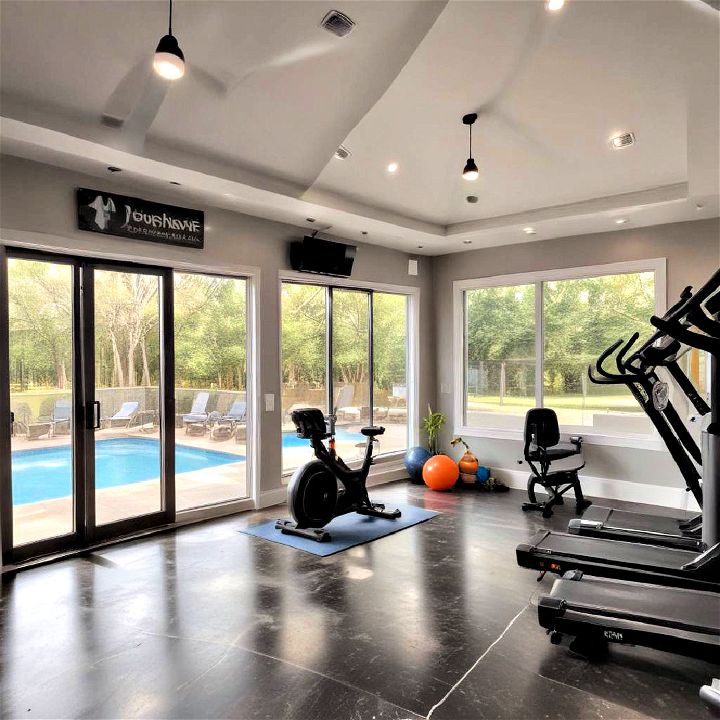 workout room pool house