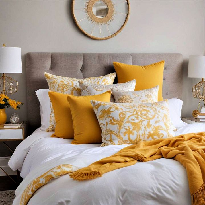 yellow decorative pillows
