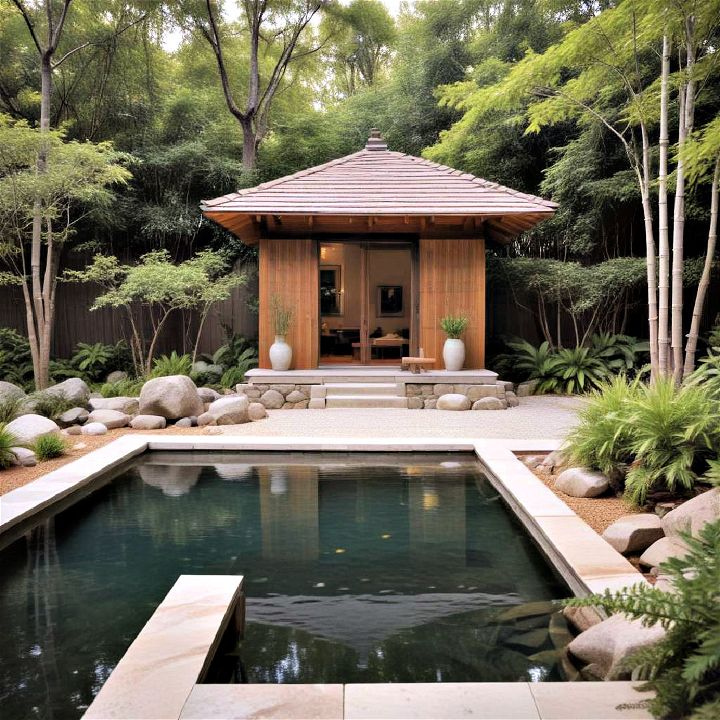 zen garden pool house