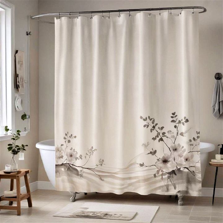 zen minimalism shower curtain