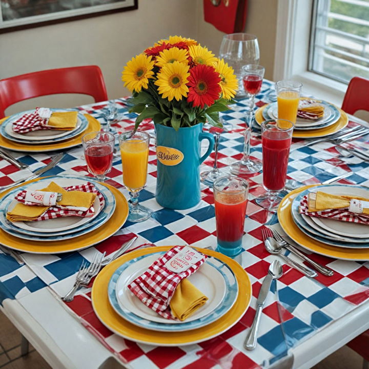 1950s retro diner table setting