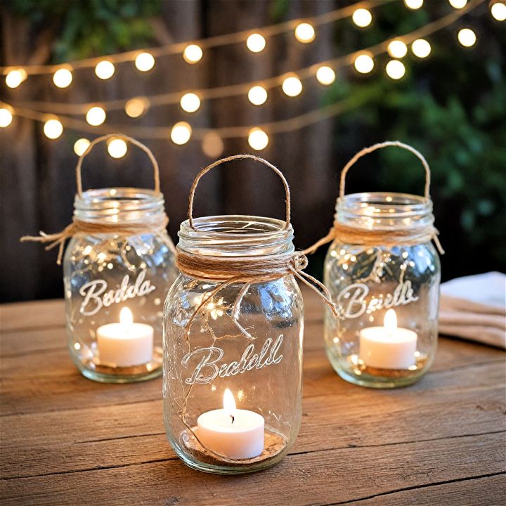 DIY mason jar lantern wedding centerpiece