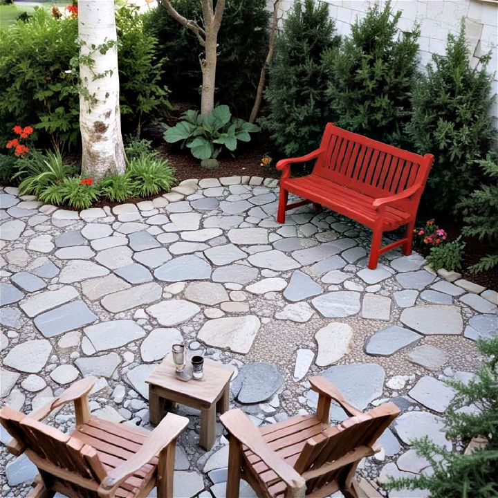 Integrated Seating Area to flagstone walkway design