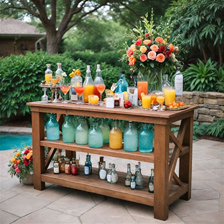 Setting up a cocktail station