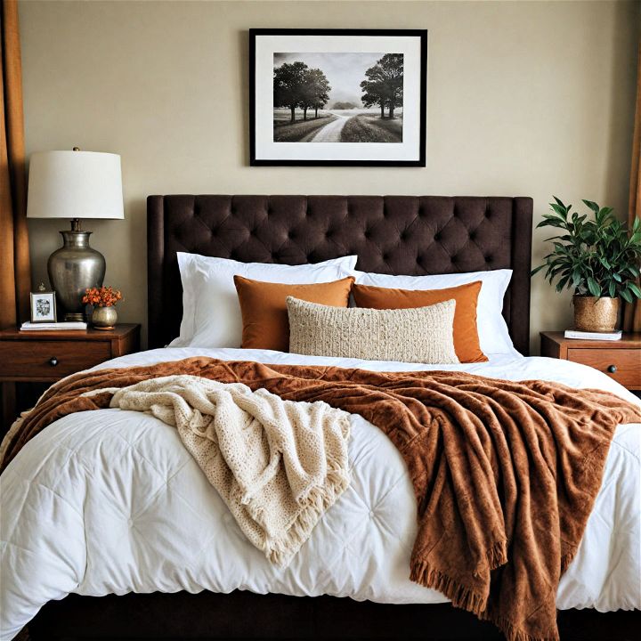 add layered textures for a cozy bedroom