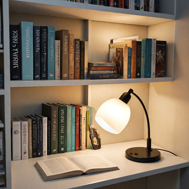 adjustable reading light for bookshelf decor