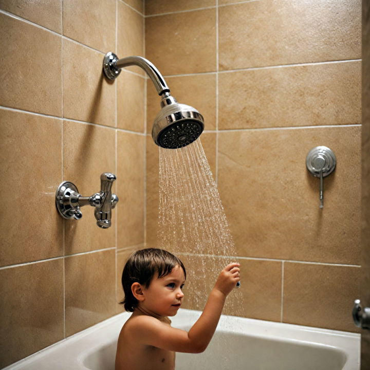 adjustable showerhead for child’s bathroom