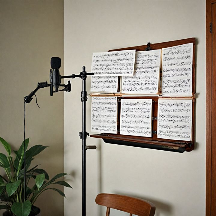 adjustable wall mounted music stand