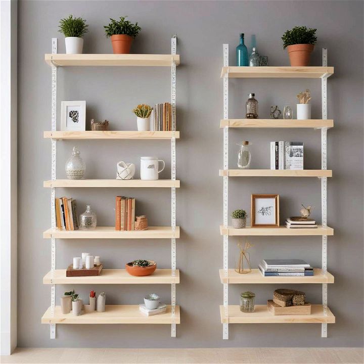 adjustable wall shelves