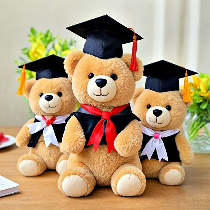 adorable plush graduation bears