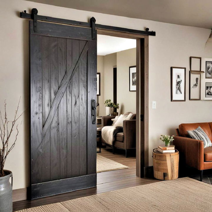 aesthetic industrial barn door