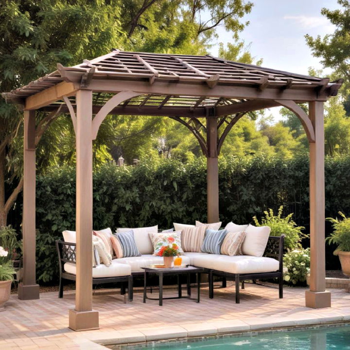 airy pergola style gazebo design