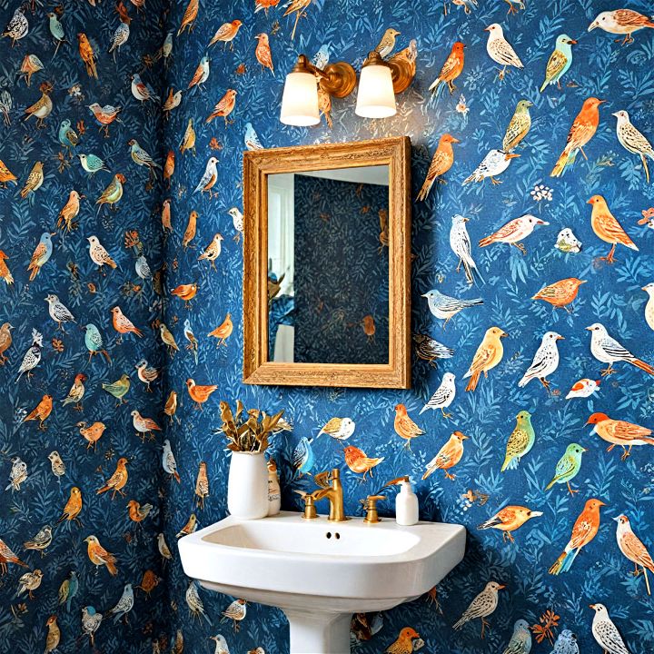animal print wallpaper for children’s bathroom