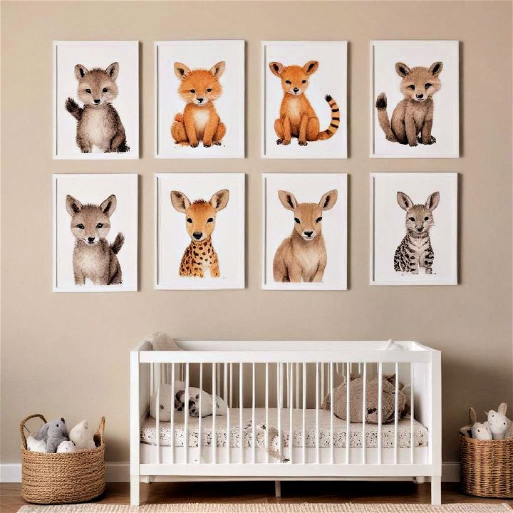 animal prints for nursery accent wall