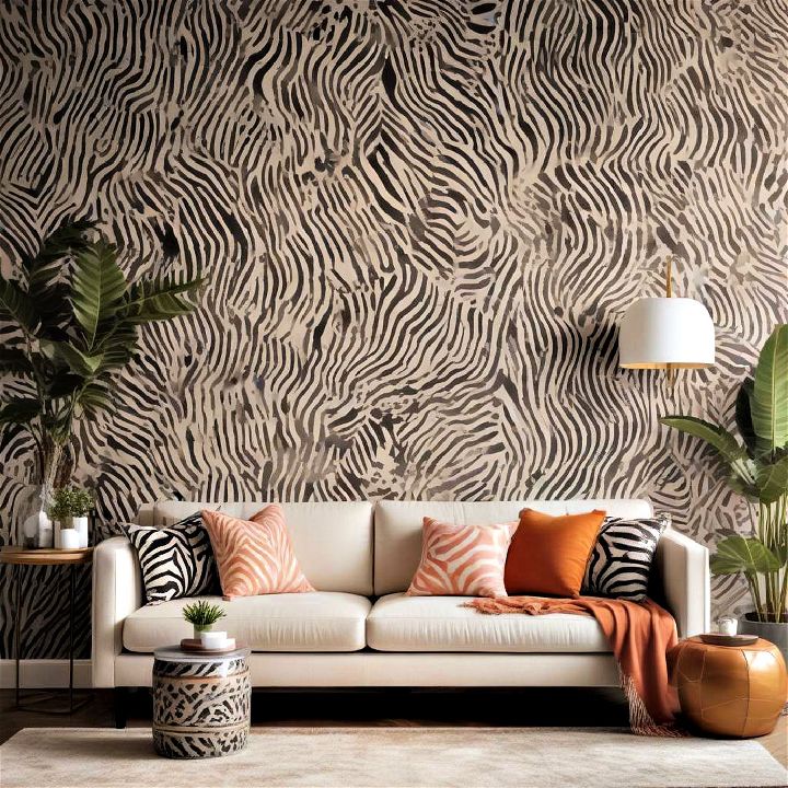 animal prints living room wall