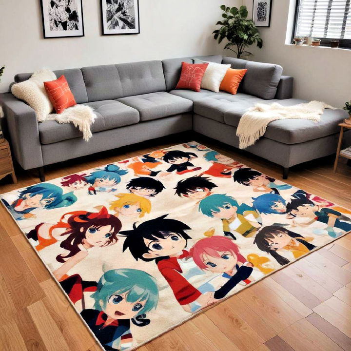 anime themed area rug